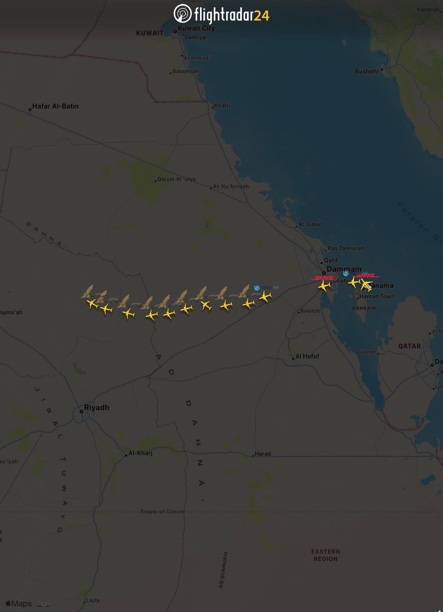 Bahrain Relocates Gulf Air Passenger and Cargo Aircraft Amid Rising Regional Tensions
